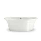 Ella Sleek 66 x 36 Acrylic Freestanding Center Drain Bathtub in White with White Skirt