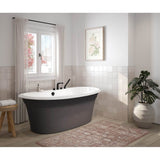 Maax - Ella Sleek 66 x 36 Acrylic Freestanding Center Drain Bathtub in White with Thunder Grey Skirt - Thunder Gray