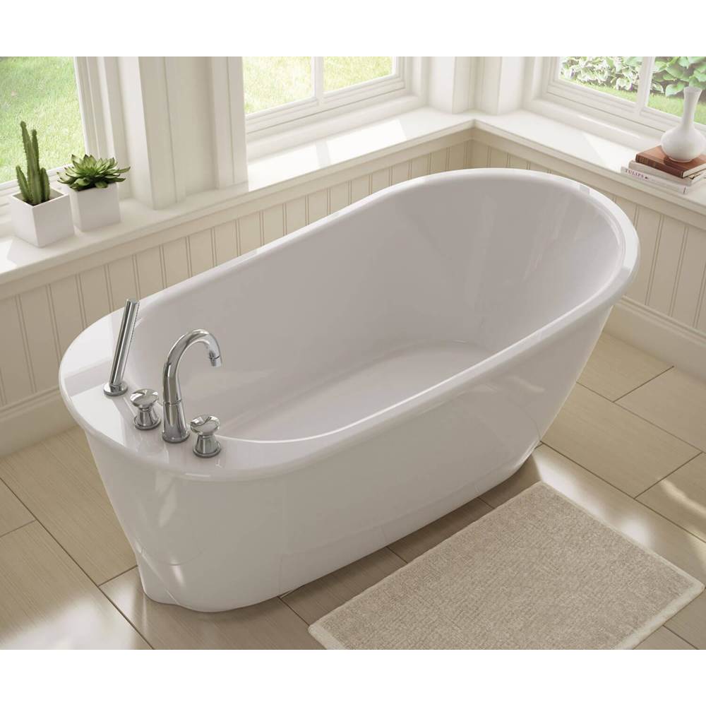 Sax 6032 AcrylX Freestanding End Drain Bathtub in White with White Skirt