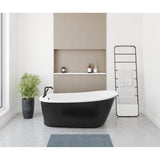 Maax - Sax 6032 AcrylX Freestanding End Drain Bathtub in White with Black Skirt - Black