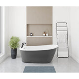 Maax - Sax 6032 AcrylX Freestanding End Drain Bathtub in White with Thundey Grey Skirt - Thunder Gray