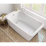 Lounge 6434 Acrylic Freestanding End Drain Bathtub in White with White Skirt