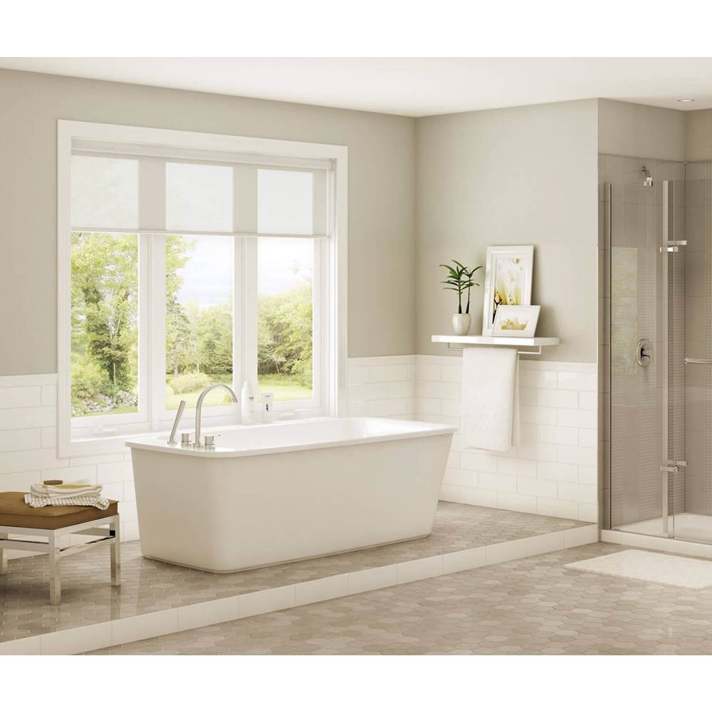 Maax - Lounge 6434 Acrylic Freestanding End Drain Bathtub in White with White Skirt - White