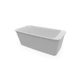 Lounge 6434 Acrylic Freestanding End Drain Bathtub in White with Sterling Silver Skirt