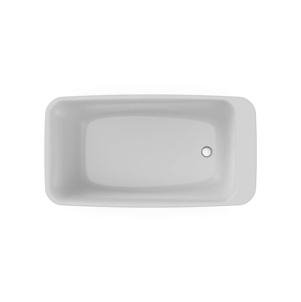 Lounge 6434 Acrylic Freestanding End Drain Bathtub in White with Sterling Silver Skirt