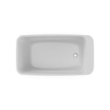 Lounge 6434 Acrylic Freestanding End Drain Bathtub in White with Sterling Silver Skirt