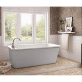 Maax - Lounge 6434 Acrylic Freestanding End Drain Bathtub in White with Sterling Silver Skirt - Sterling Silver