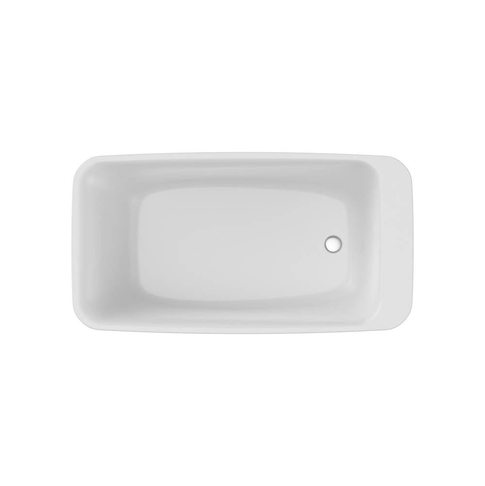 Lounge 6434 Acrylic Freestanding End Drain Bathtub in White with Black Skirt
