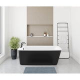 Maax - Lounge 6434 Acrylic Freestanding End Drain Bathtub in White with Black Skirt - Black