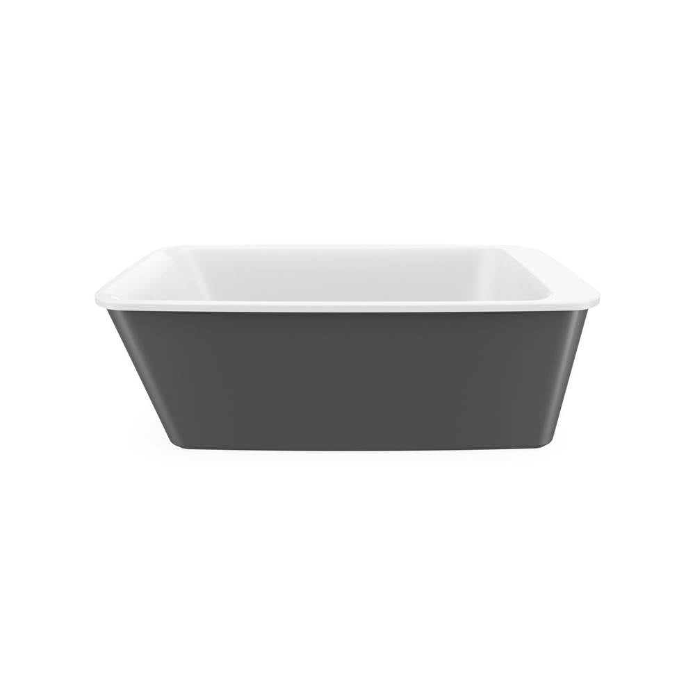 Lounge 6434 Acrylic Freestanding End Drain Bathtub in White with Thundey Grey Skirt