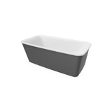 Lounge 6434 Acrylic Freestanding End Drain Bathtub in White with Thundey Grey Skirt
