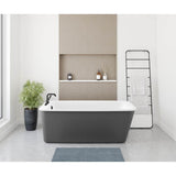 Maax - Lounge 6434 Acrylic Freestanding End Drain Bathtub in White with Thundey Grey Skirt - Thunder Gray