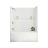 TSTEA Plus 60 x 32 AcrylX Alcove Left-Hand Drain One-Piece Whirlpool Tub Shower in White