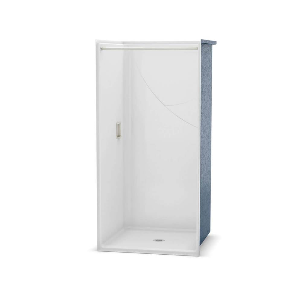 OPS-3636 - Base Model AcrylX Alcove Center Drain One-Piece Shower in White