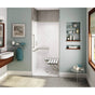 Maax - OPS-3636 - L-Shaped and Vertical Grab Bar and Seat AcrylX Alcove Center Drain One-Piece Shower in White - White