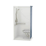 OPS-3636 - Complete Accessibility Package AcrylX Alcove Center Drain One-Piece Shower in White