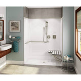 Maax - OPS-6030 ADA Compliant (with Seat) AcrylX Alcove Center Drain One-Piece Shower in White - White