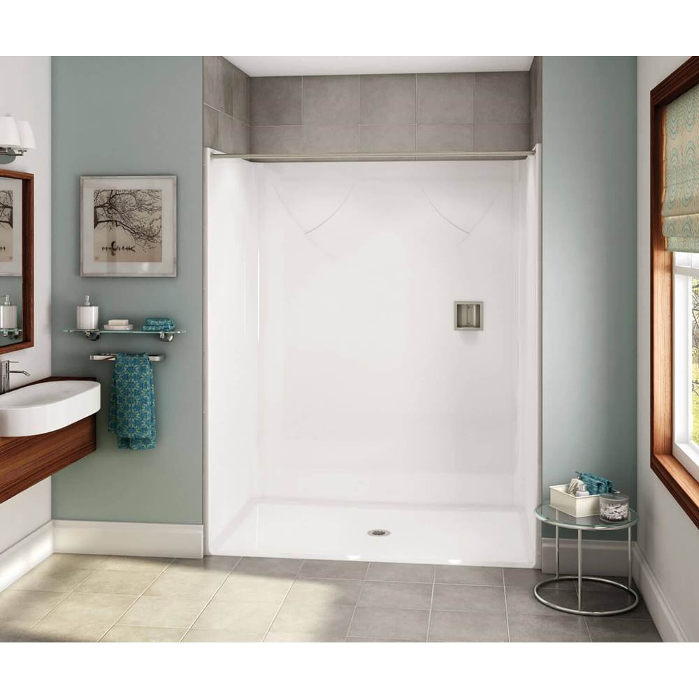 OPS-6036 - Base Model AcrylX Alcove Center Drain One-Piece Shower in White
