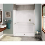 Maax - OPS-6036 - ADA U-Bar AcrylX Alcove Center Drain One-Piece Shower in White - White