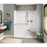 Maax - OPS-6036 ADA Compliant (with Seat) AcrylX Alcove Center Drain One-Piece Shower in White - White