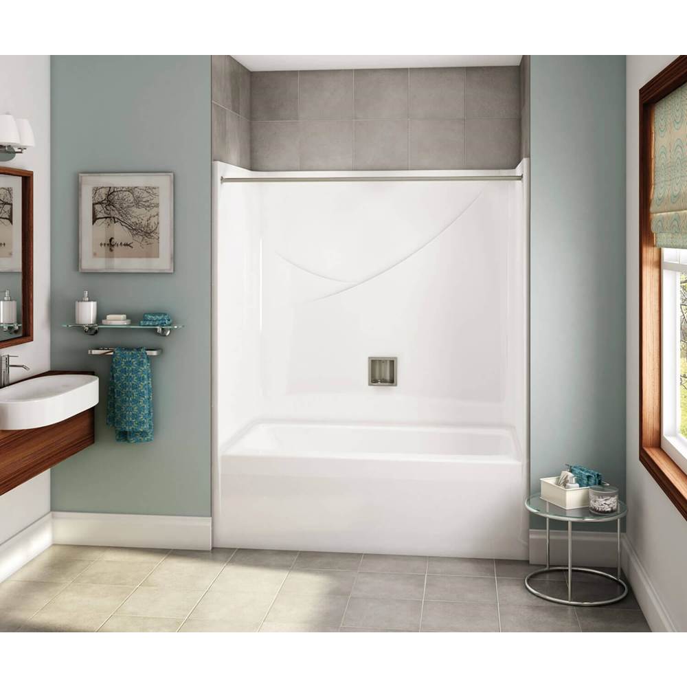 OPTS-6032 - Base Model AcrylX Alcove Left-Hand Drain One-Piece Tub Shower in White