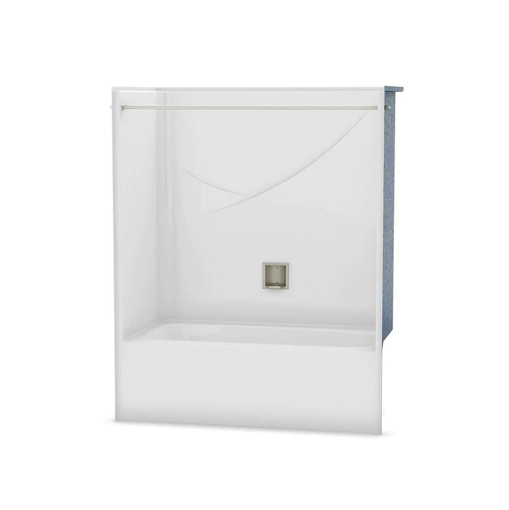 OPTS-6032 - Base Model AcrylX Alcove Left-Hand Drain One-Piece Tub Shower in White
