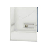 OPTS-6032 - ADA Grab Bars AcrylX Alcove Left-Hand Drain One-Piece Tub Shower in White