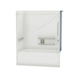 OPTS-6032 - ANSI Grab Bars AcrylX Alcove Left-Hand Drain One-Piece Tub Shower in White