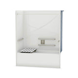 OPTS-6032 - ADA Grab Bars and Seat AcrylX Alcove Left-Hand Drain One-Piece Tub Shower in White