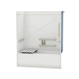 OPTS-6032 - ANSI Grab Bars and Seat AcrylX Alcove Left-Hand Drain One-Piece Tub Shower in White