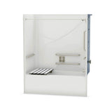 OPTS-6032 - ANSI Compliant AcrylX Alcove Left-Hand Drain One-Piece Tub Shower in White