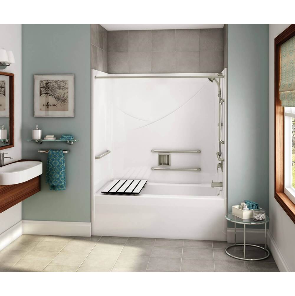 Maax - OPTS-6032 - ANSI Compliant AcrylX Alcove Right-Hand Drain One-Piece Tub Shower in White - White