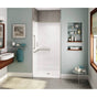 Maax - OPS-3636-RS - L-shaped and Vertical Grab Bar AcrylX Alcove Center Drain One-Piece Shower in White - White