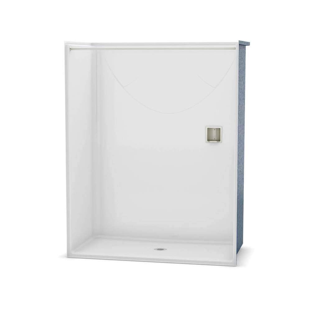 OPS-6030-RS - Base Model AcrylX Alcove Center Drain One-Piece Shower in White