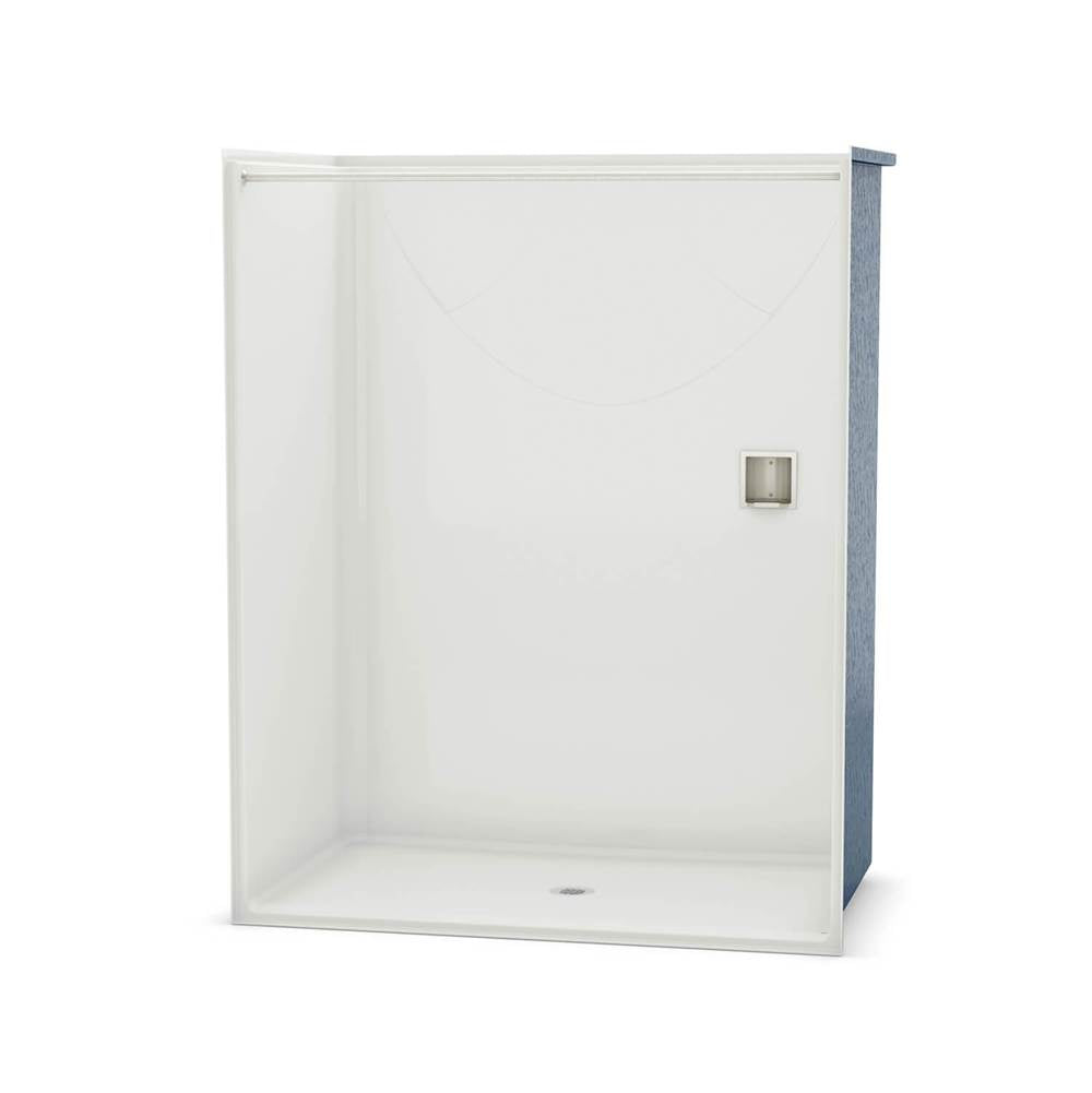 OPS-6036-RS - Base Model AcrylX Alcove Center Drain One-Piece Shower in White