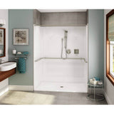 Maax - OPS-6036-RS ADA Compliant (without Seat) AcrylX Alcove Center Drain One-Piece Shower in White - White