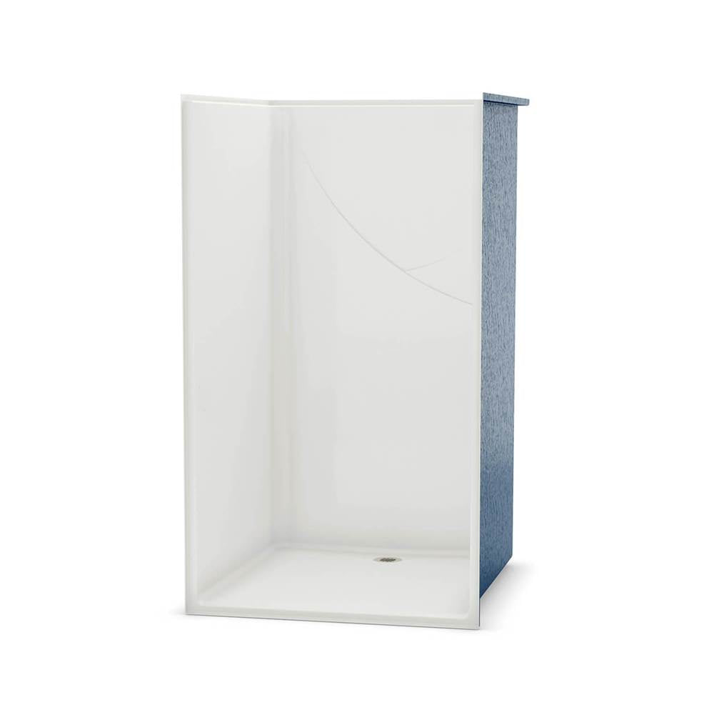 OPS-4248-RS - Base Model AcrylX Alcove Center Drain One-Piece Shower in White
