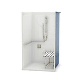 OPS-4248-RS California Title 24 Compliant AcrylX Alcove Center Drain One-Piece Shower in White