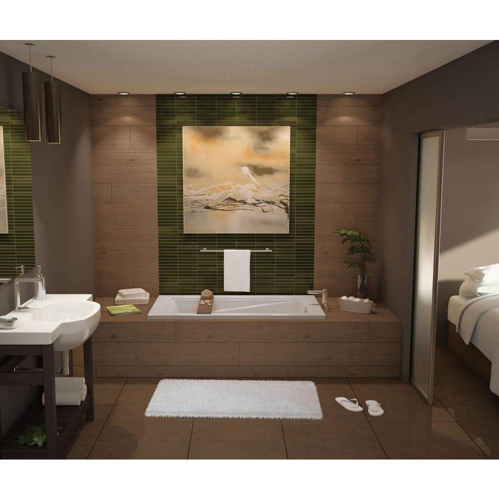 Exhibit 6036 Acrylic Drop-in End Drain Combined Whirlpool & Aeroeffect Bathtub in White