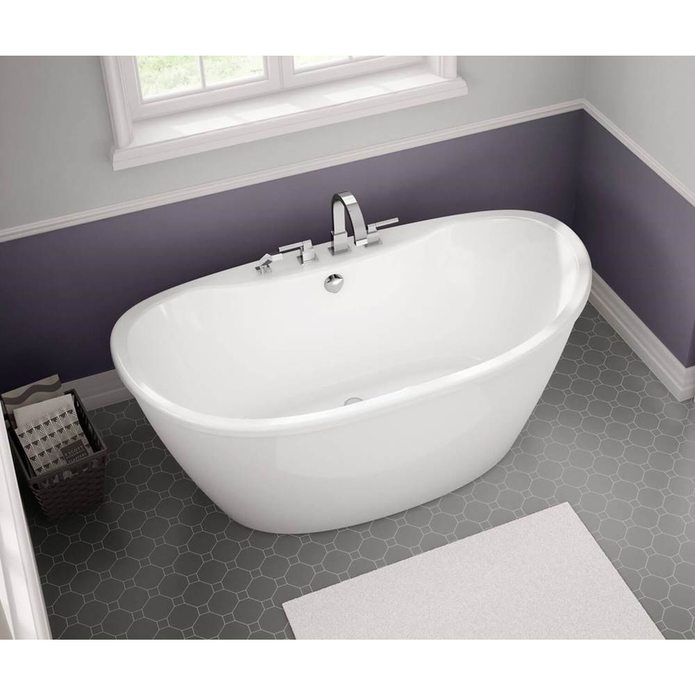 Delsia 6032 AcrylX Freestanding Center Drain Bathtub in White with White Skirt