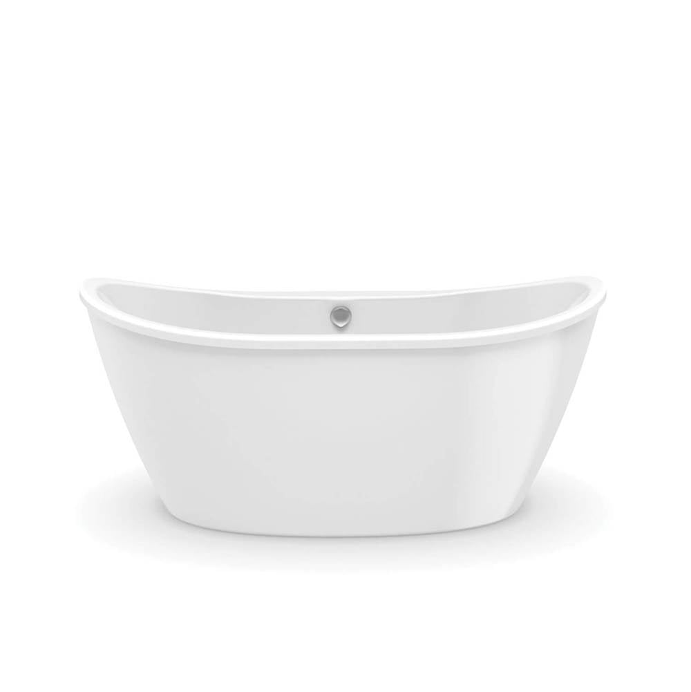 Delsia 6032 AcrylX Freestanding Center Drain Bathtub in White with White Skirt