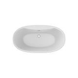Delsia 6032 AcrylX Freestanding Center Drain Bathtub in White with White Skirt