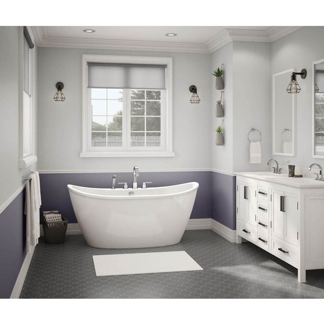 Maax - Delsia 6032 AcrylX Freestanding Center Drain Bathtub in White with White Skirt - White