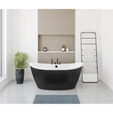 Maax - Delsia 6032 AcrylX Freestanding Center Drain Bathtub in White with Black Skirt - Black