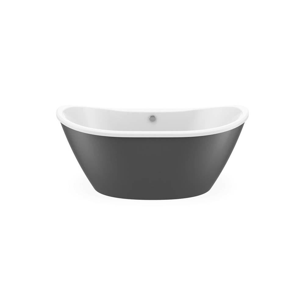 Delsia 6032 AcrylX Freestanding Center Drain Bathtub in White with Thundey Grey Skirt
