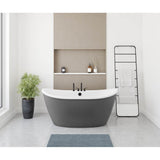 Maax - Delsia 6032 AcrylX Freestanding Center Drain Bathtub in White with Thundey Grey Skirt - Thunder Gray