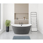 Maax - Delsia 6032 AcrylX Freestanding Center Drain Bathtub in White with Thundey Grey Skirt - Thunder Gray