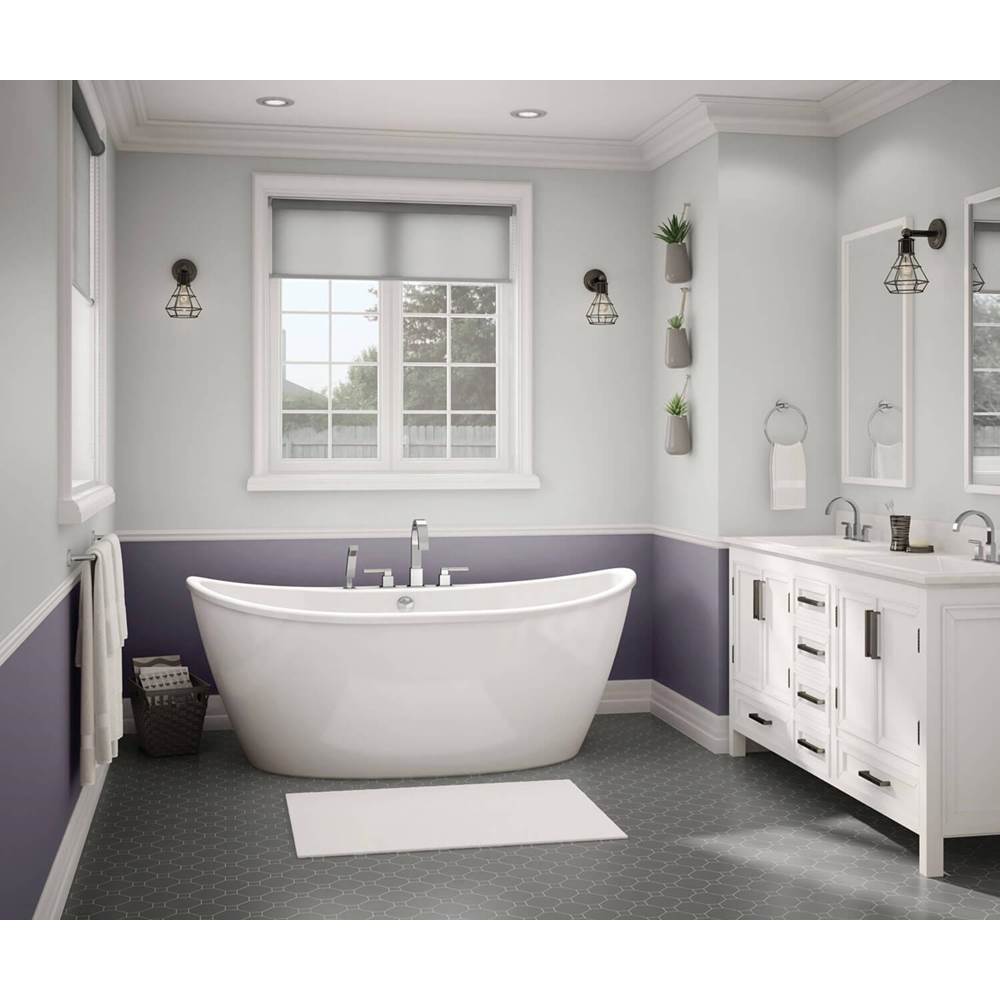 Maax - Delsia 6636 AcrylX Freestanding Center Drain Bathtub in White with White Skirt - White
