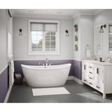 Maax - Delsia 6636 AcrylX Freestanding Center Drain Bathtub in White with White Skirt - White