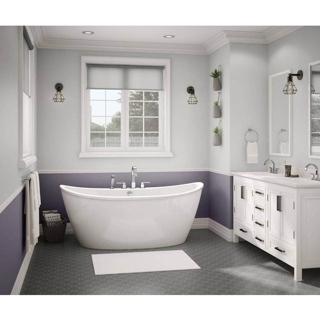 Maax - Delsia 6636 AcrylX Freestanding Center Drain Bathtub in White with White Skirt - White